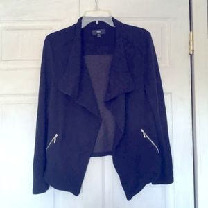Black cardigan jacket with zip pockets
